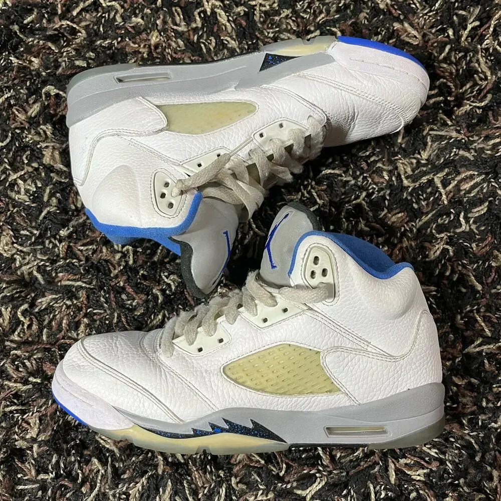 Air Jordan 5 Retro White Stealth 440888-140 (2020) Size 7Y Preowned No Box‎